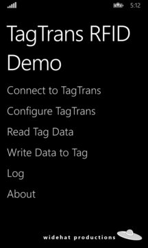 TagTrans RFID Demo Screenshot Image