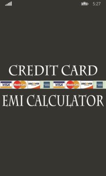 Credit Card EMI Calculator Screenshot Image