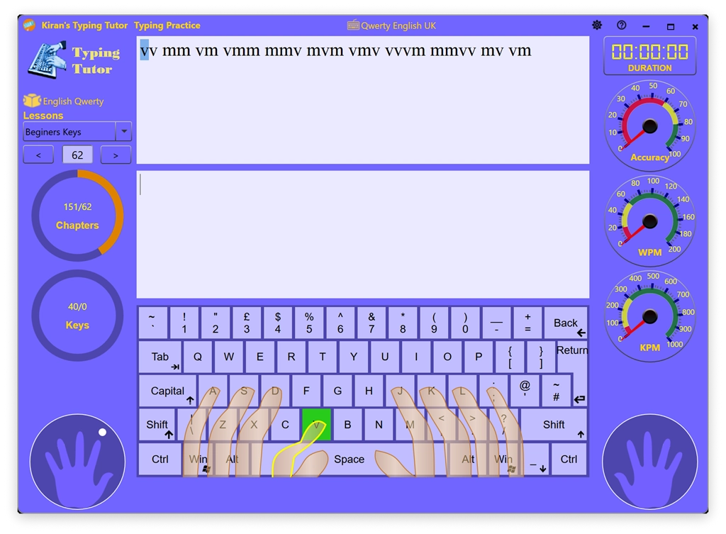 Kiran's Typing Tutor Screenshot Image