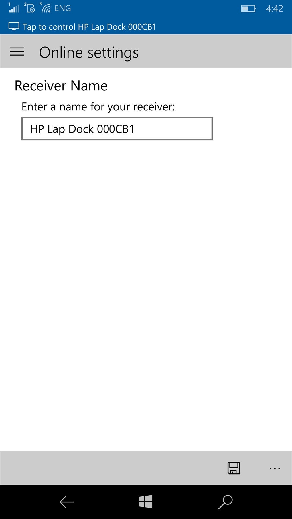 HP Lap Dock Wireless Settings Screenshot Image