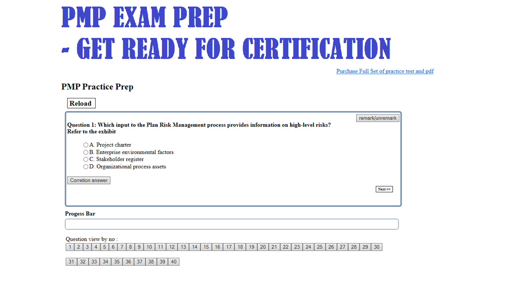 PMP Exam Prep Plugin Screenshot Image #1