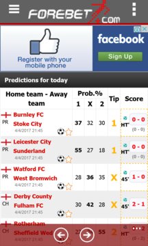 ForeBet Football Prediction Screenshot Image