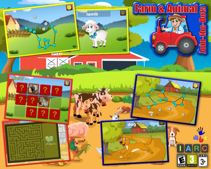 Preschool ABC Farm and Animal Join the Dot Puzzles Image