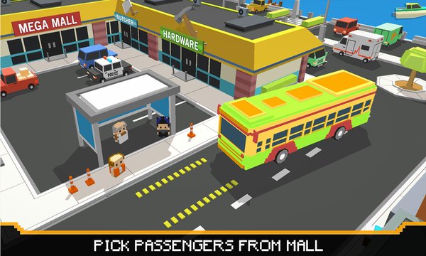 City Tourist Bus Driver - Blocky World Roads Drive Screenshot Image