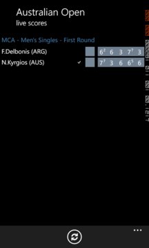 Australian Open Live Scores Screenshot Image