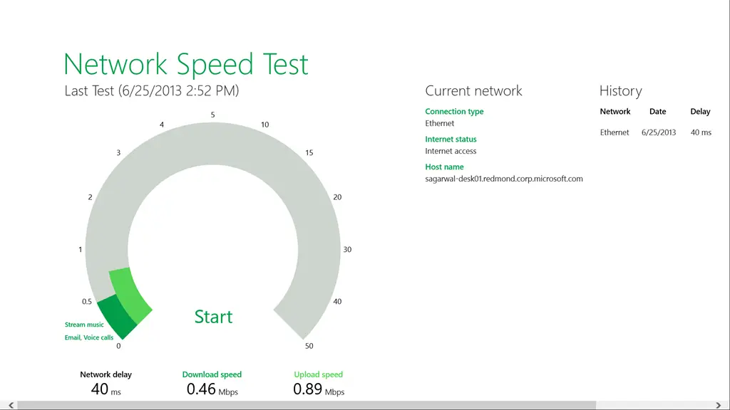 Network Speed Test Screenshot Image