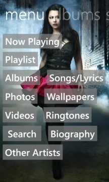 Evanescence Music Screenshot Image