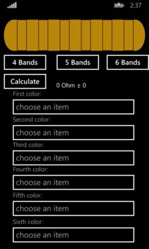 Resistors Color Calculator Screenshot Image