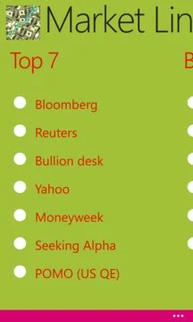 Market Links Screenshot Image