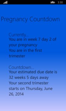 Pregnancy Countdown Screenshot Image