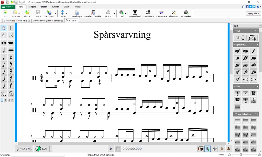 Crescendo Music Notation Program Screenshot Image