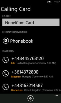 Calling Card Screenshot Image