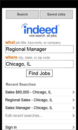 Job Search Screenshot Image