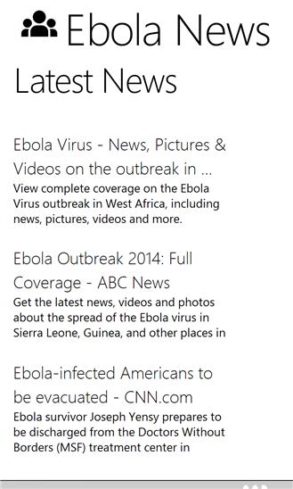 Ebola Virus Updates Screenshot Image