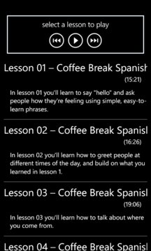 Spanish Audio Lessons Screenshot Image
