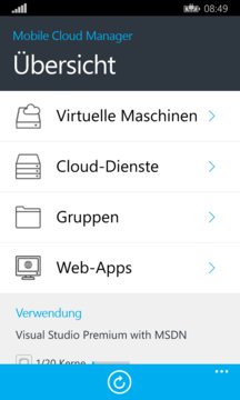 Mobile Cloud Manager Screenshot Image