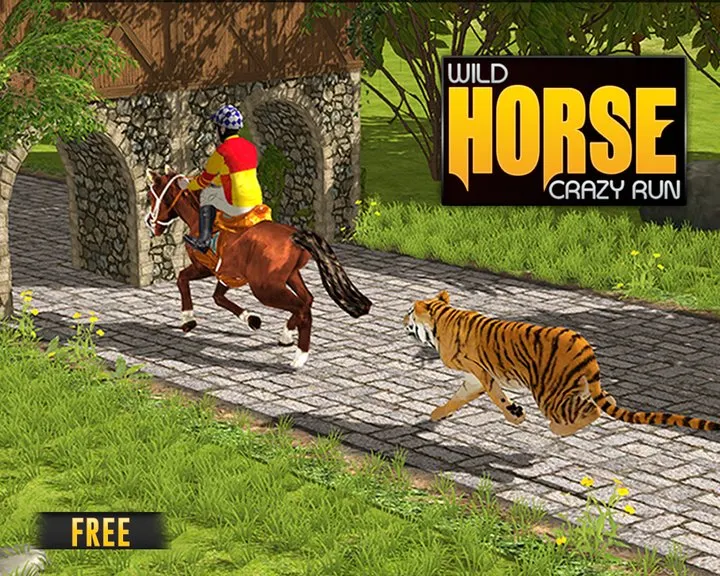 Wild Horse Crazy Run 3D - Tiger Chase Ghost Rider Image