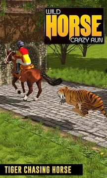 Wild Horse Crazy Run 3D - Tiger Chase Ghost Rider Screenshot Image