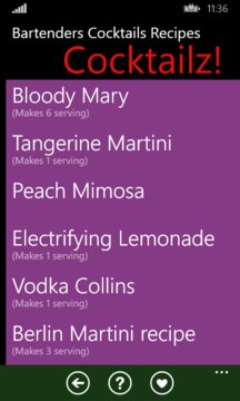 Bartenders Cocktails Recipes Screenshot Image