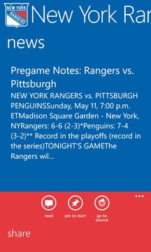 New York Rangers Screenshot Image
