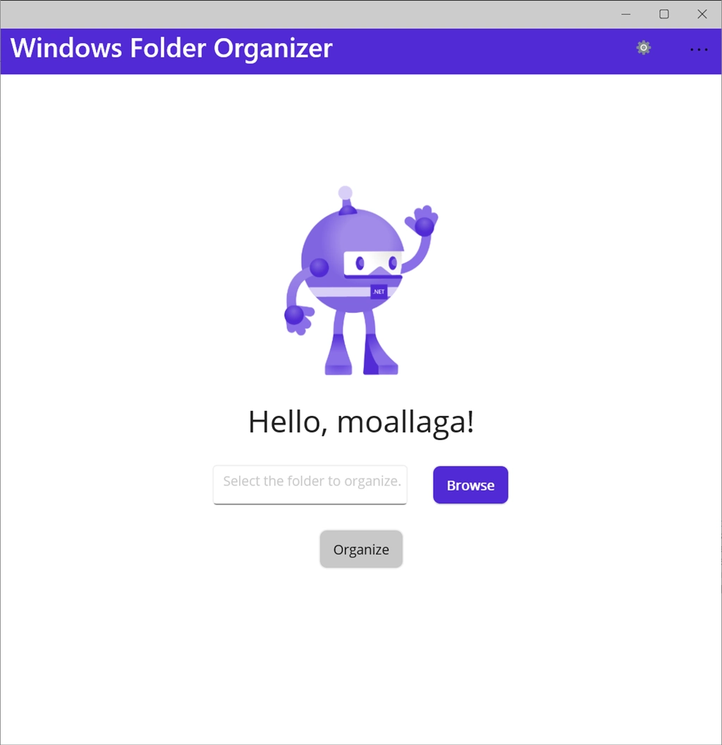 Windows Folder Organizer Screenshot Image