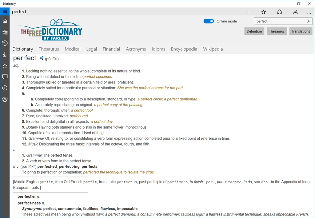The Free Dictionary Screenshot Image