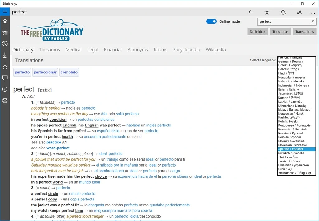 The Free Dictionary Screenshot Image #4