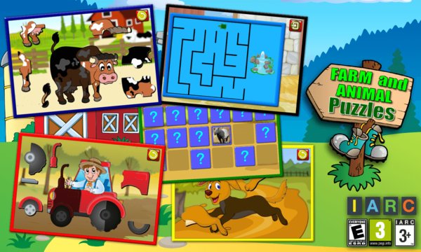 Kids Farm and Animal Jigsaw Puzzle Shapes Screenshot Image