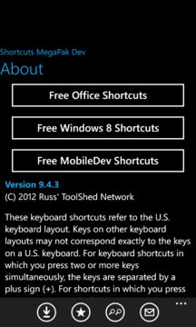 VS Shortcuts App Screenshot 1