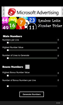 Lotto Numbers Screenshot Image