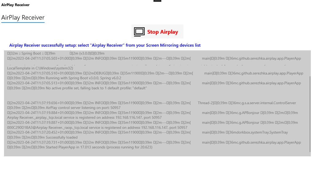 AirPlay Receivers Screenshot Image