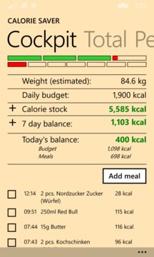 Calorie Saver Screenshot Image