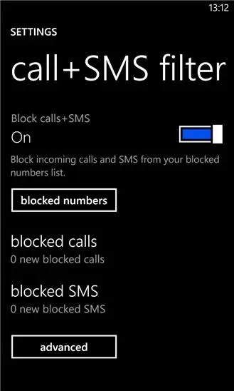 call+SMS filter Screenshot Image