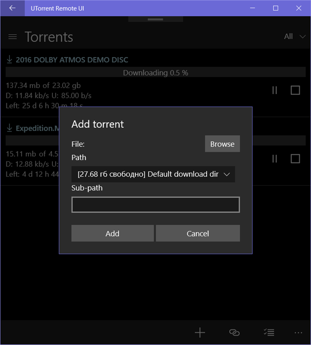 UTorrent Remote UI Screenshot Image #3