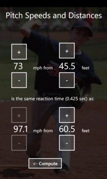 Pitch Speed & Distance Screenshot Image
