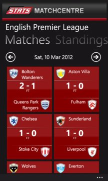 Football MatchCentre Screenshot Image