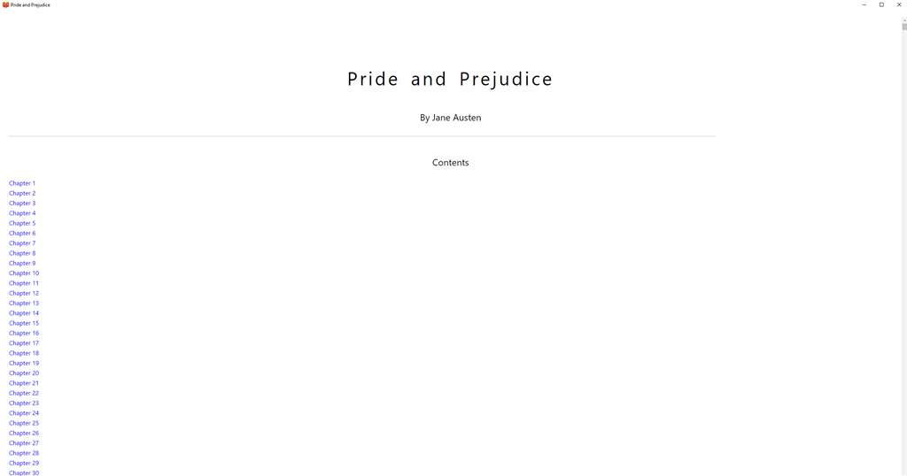 Pride and Prejudice Free eBook Screenshot Image