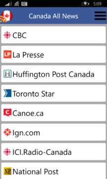Canada Newspapers Screenshot Image