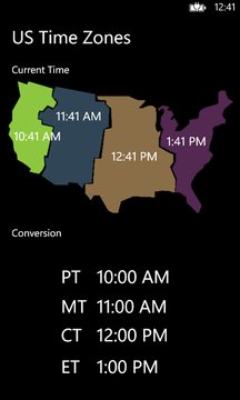 US Time Zones Screenshot Image
