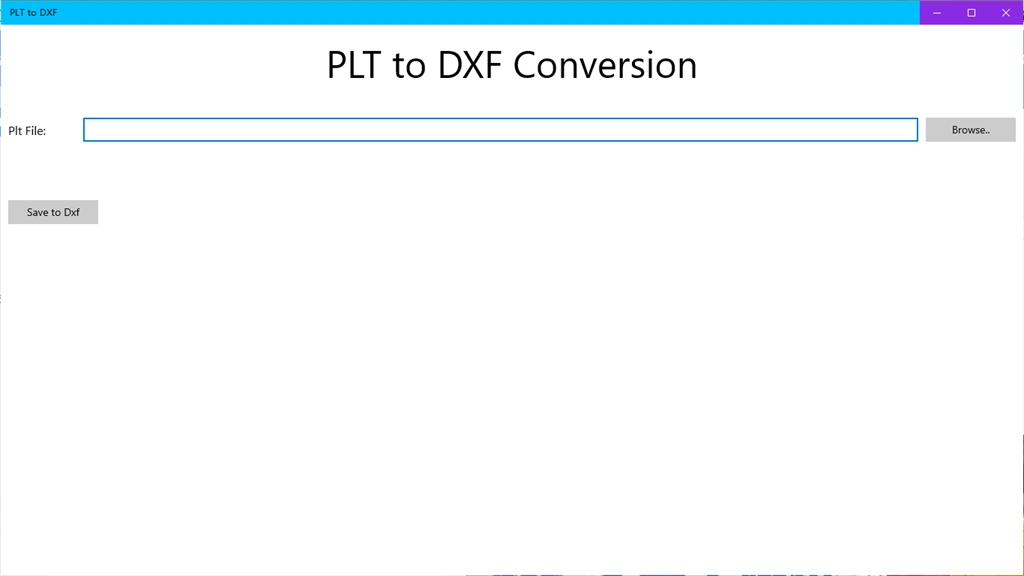 PLT to DXF Screenshot Image