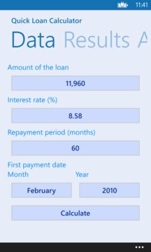 Quick Loan Calculator Screenshot Image
