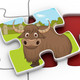 Kids Zoo Animal Jigsaw Puzzle Shapes Icon Image