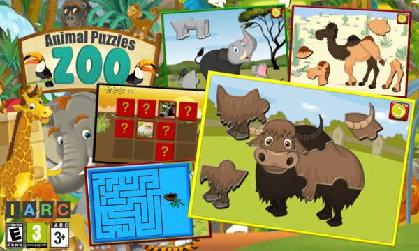 Kids Zoo Animal Jigsaw Puzzle Shapes Screenshot Image