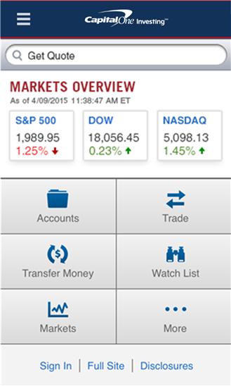 Capital One Investing Mobile Screenshot Image