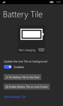 Battery Tile Screenshot Image