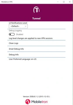MobileIron Tunnel Screenshot Image
