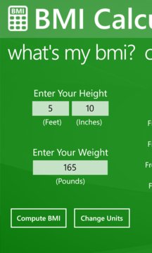 BMI Calculator Screenshot Image