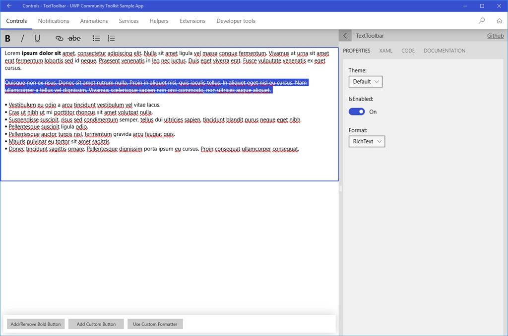 Windows Community Toolkit Sample Screenshot Image #4